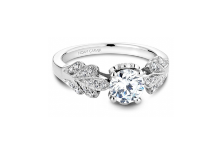 A floral engagement ring from Noam Carver, available at The Wedding Ring Shop.