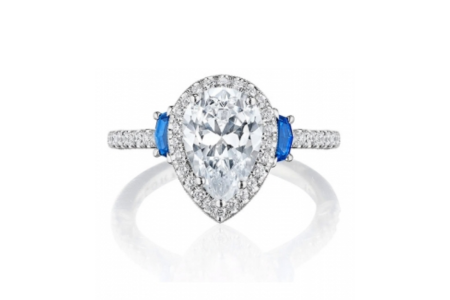 A three stone engagement ring from TACORI, available at The Wedding Ring Shop.