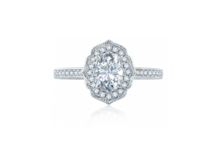 An art deco engagement ring from A.JAFFE, available at The Wedding Ring Shop.