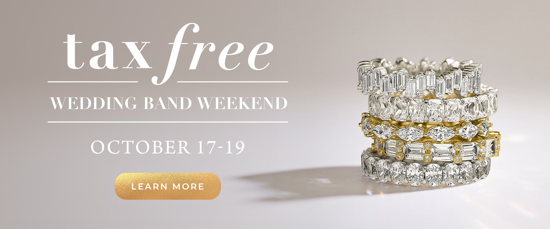 Tax Free Wedding Band Weekend Tax Free Wedding Band Weekend banner featuring wedding bands