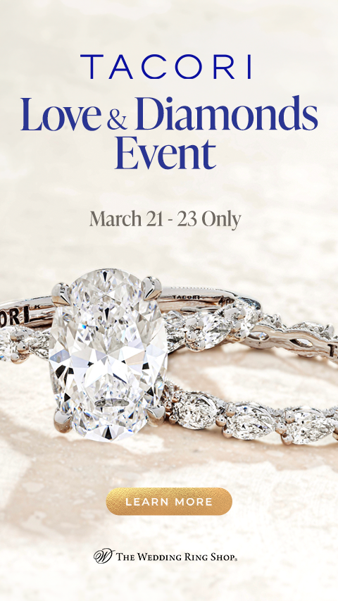 Tacori Love & Diamonds Event banner featuring an engagement ring