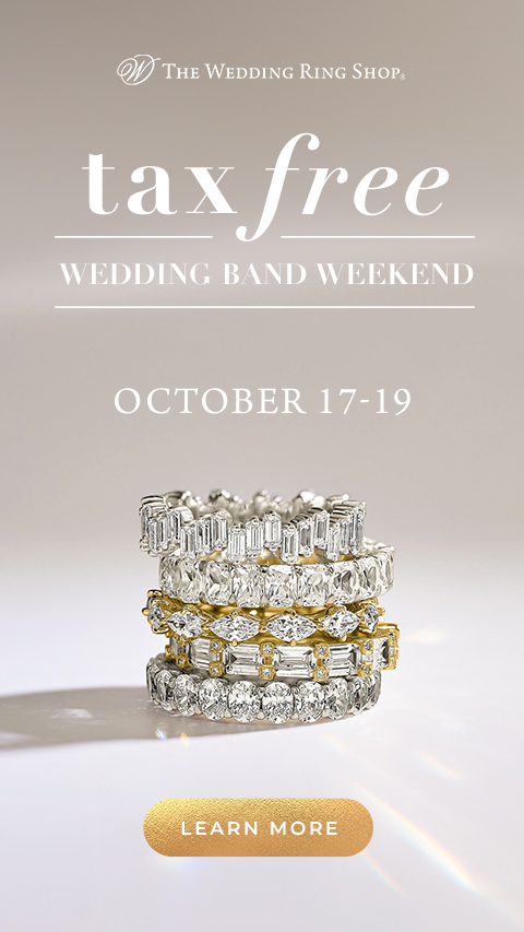 Tax Free Wedding Band Weekend Tax Free Wedding Band Weekend banner featuring wedding bands