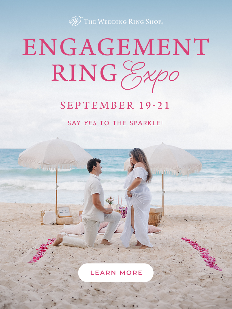 Engagement Ring Expo Engagement Ring Expo September 19-21 banner features a man proposing to his significant other